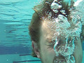 Mark yelling under water