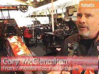 NHRA's Cory McClenathan burns Autolite Plugs at home & on the track