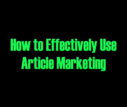 Advertising a Website - Article Marketing Tips