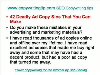 SEO Copywriting - 42 Ad Copy Sins