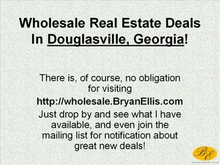 Douglasville Wholesale Real Estate Deals from Bryan Ellis
