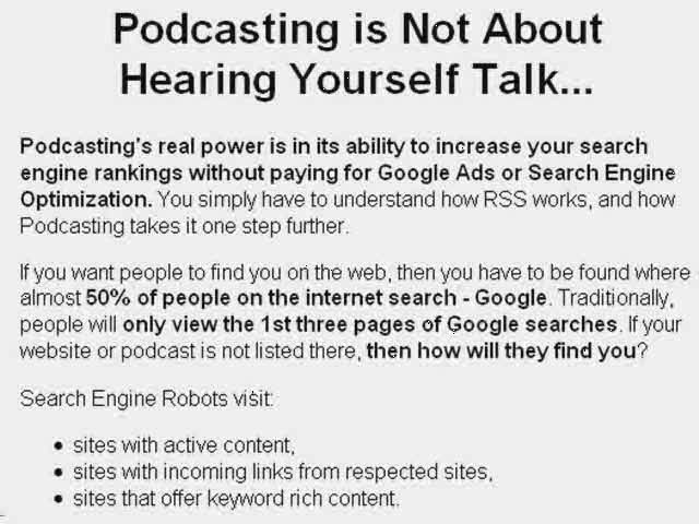 Marketing With Audio And Video: Business Podcasting to Increase Search Engine Rankings