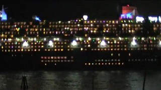 Queen Mary 2 Sails Away from Port Everglades